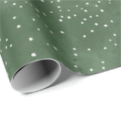 Handgezeichnete Polka dots_warm Wintergrün Geschenkpapier (Rolleneckpunkt)