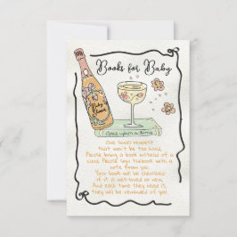 Handgezeichnete Presecco- und Petalbücher für Baby Einladung