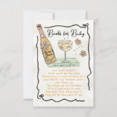 Handgezeichnete Presecco- und Petalbücher für Baby Einladung (Vorderseite)