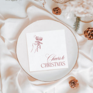 Handgezeichnete "Prost auf Weihnachten" Weihnachts Serviette