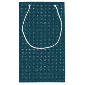 Handgezeichnete Punkte auf dunklem Aquamarin Kleine Geschenktüte (Rückseite)