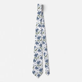 Handgezeichnete Purple Flowers Necktie Krawatte (Vorderseite)