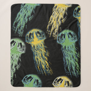 Handgezeichnete Quallen-Textur. Raster handgezeich Sherpadecke