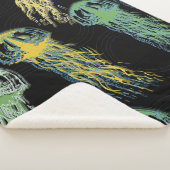 Handgezeichnete Quallenstruktur. Raster Hand gezog Sherpadecke (3/4)