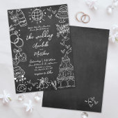 Handgezeichnete Quirky Chalkboard Whimsical Weddin Einladung