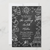 Handgezeichnete Quirky Chalkboard Whimsical Weddin Einladung (Vorderseite)