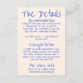 Handgezeichnete Quirky Modern Funky Wedding Detail Begleitkarte (Vorderseite)