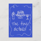 Handgezeichnete Quirky Modern Funky Wedding Detail Begleitkarte (Rückseite)