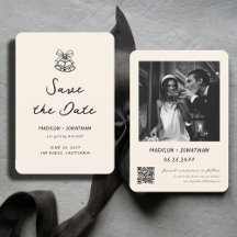 Handgezeichnete Quirky Wedding speichert das Date-
