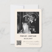 Handgezeichnete Quirky Wedding speichert das Date- Einladung (Rückseite)