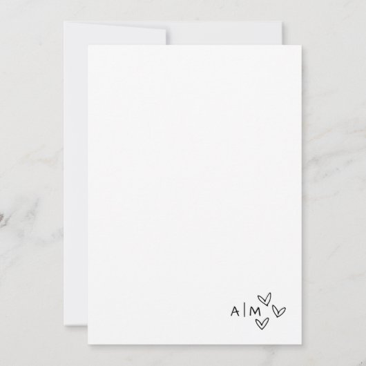 Handgezeichnete Quirky Whimsical Wedding Einladung (Rückseite)