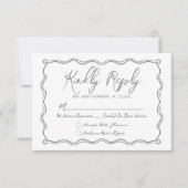 Handgezeichnete Quirky Whimsical Wedding RSVP Karte (Vorderseite)