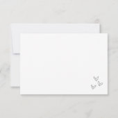 Handgezeichnete Quirky Whimsical Wedding RSVP Karte (Rückseite)