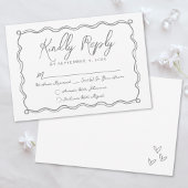 Handgezeichnete Quirky Whimsical Wedding RSVP Karte