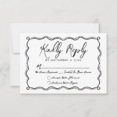 Handgezeichnete Quirky Whimsical Wedding RSVP Karte (Vorderseite)