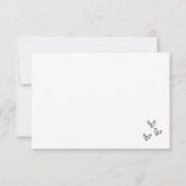 Handgezeichnete Quirky Whimsical Wedding RSVP Karte (Rückseite)