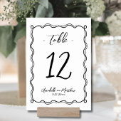Handgezeichnete Quirky Whimsical Wedding Tischnummer