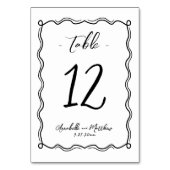 Handgezeichnete Quirky Whimsical Wedding Tischnummer (Rückseite)