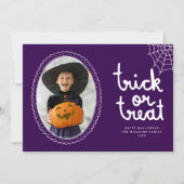 Handgezeichnete Rahmen Trick oder Treat Halloween  Karte (Vorderseite)