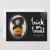 Handgezeichnete Rahmen Trick oder Treat Halloween Karte (Vorderseite)