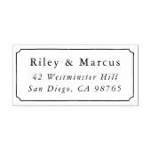 Handgezeichnete Rahmen- und Paarungsnamen Rücksend Permastempel (Design)