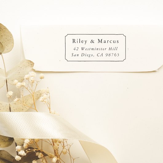 Handgezeichnete Rahmen- und Paarungsnamen Rücksend Permastempel