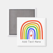 Handgezeichnete Rainbow-Farben Herz Hinzufügen von Magnet (Vorderseite/Rückseite)