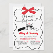 Handgezeichnete Red Bow Paare Toast Engagement Par Einladung (Vorderseite)