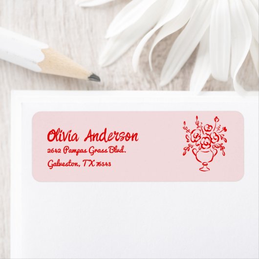 Handgezeichnete Red Floral Bouquet Babydusche (Insitu)