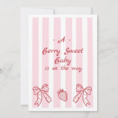 Handgezeichnete Red Strawberry Baby Dusche Einladung (Rückseite)