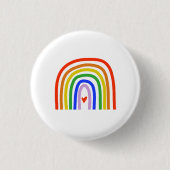 Handgezeichnete Regenbogen Primärfarben Weißes Her Button (Vorderseite)