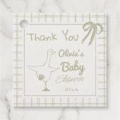 Handgezeichnete Retro-Alberne Gänse-Babydusche Geschenkanhänger (Vorderseite)