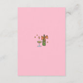 Handgezeichnete Retro-Rosa QR-Code Hochzeitsinform Begleitkarte (Rückseite)