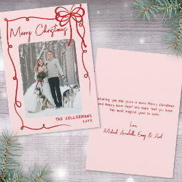 Handgezeichnete Ribbon Bow Retro Weihnachten