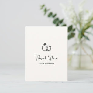 Handgezeichnete Ringe Doodle Moderne Hochzeit Dankeskarte