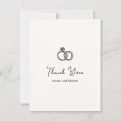 Handgezeichnete Rings Doodle Moderne Hochzeit Dankeskarte (Vorderseite)