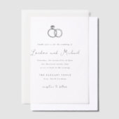 Handgezeichnete Rings Doodle Moderne Hochzeit Pergament Einladungen (Versetzt)