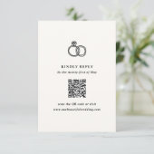 Handgezeichnete Rings Doodle Moderne Hochzeit RSVP Karte (Stehend Vorderseite)