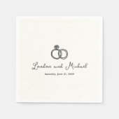 Handgezeichnete Rings Doodle Moderne Hochzeit Serviette (Vorderseite)
