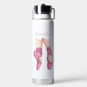 Handgezeichnete rosa Ballettschuhe Trinkflasche (Hinten)