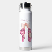 Handgezeichnete rosa Ballettschuhe Trinkflasche (Vorderseite)