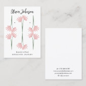 Handgezeichnete Rosa Bläserschmuck-Ohrring-Anzeige Visitenkarte (Vorne/Hinten)