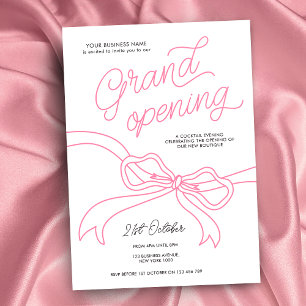 Handgezeichnete rosa Bow Einzigartiges Business Gr Einladung