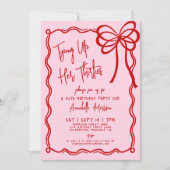 Handgezeichnete Rosa Bow Geburtstagsparty Einladung (Vorderseite)