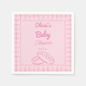 Handgezeichnete Rosa Bun in der Oven Baby Girl Dus Serviette (Vorderseite)