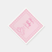 Handgezeichnete Rosa Bun in der Oven Baby Girl Dus Serviette (Ecke)