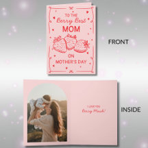 Handgezeichnete rosa Erdbeere beste Mutter Muttert
