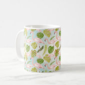 Handgezeichnete rosa Flamingo Skizze. Vintager Ill Kaffeetasse (Vorderseite Links)