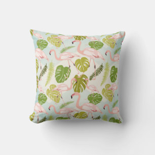 Handgezeichnete rosa Flamingo Skizze. Vintager Ill Kissen