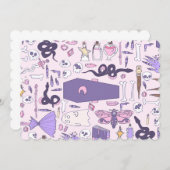 handgezeichnete Rosa-Halbkuchen-Zombie Einladung (Vorne/Hinten)